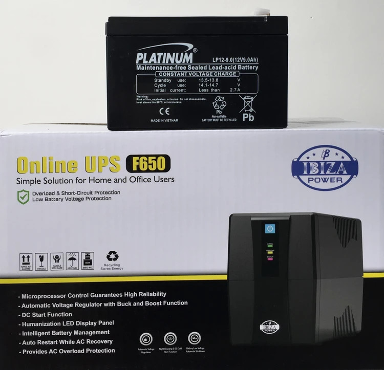 برق اضطراری 220ولت اینترنال/ همراه با باتری 9 آمپرUPS220V 650VA int